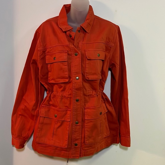 Forever 21 Jackets & Blazers - Forever 21 women orange utility jacket NWT size L